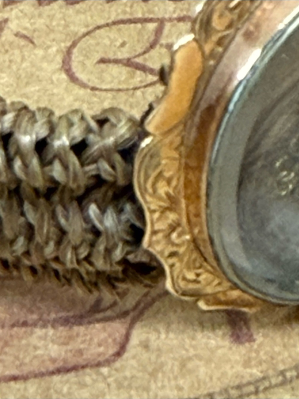 10K Gold Victorian Mourning Bracelet with Hair Band and 3 Hair Filled Lockets - Picture 9 of 15